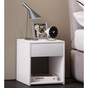 Produktbild für Nachttisch VCM Sledo Mini 913239, weiß, aus Holz, stehend