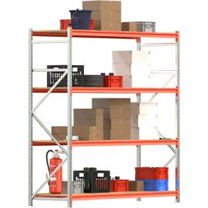 Produktbild für Weitspannregal Regalwerk EMMA, 4 Holzböden