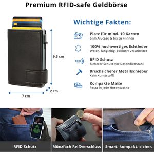 Produktbild für Kreditkartenetui SecWal Echt Leder, schwarz, für 10 Karten