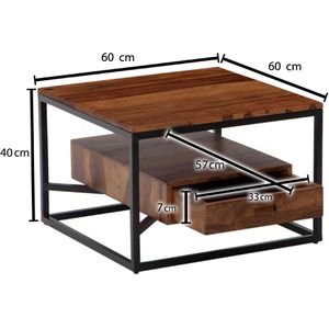 Produktbild für Couchtisch Wohnling WL6.721, aus Massivholz, sheesham