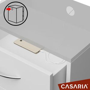 Produktbild für Nachttisch CASARIA Eloise, 109661, weiß, aus Holz, 2er Set