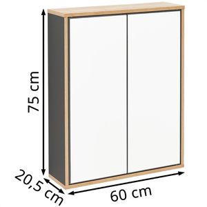 Produktbild für Spiegelschrank Fackelmann Finn, 84631, anthrazit / asteiche
