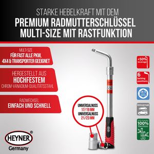 Produktbild für Radmutternschlüssel Heyner 417100, ausziehbar