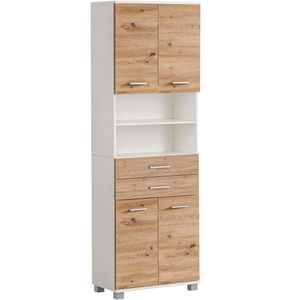 Badschrank Schildmeyer Palermo 701746, 4 Füßen, eiche / weiß