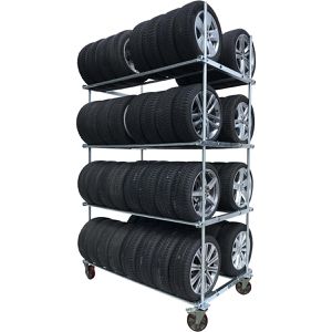 Reifenwagen Bertele Gigant XL, Metall, silber, für 64 Reifen