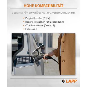 Produktbild für Elektroauto-Ladekabel Lapp Mode 3 2.0, IP55, 10 m