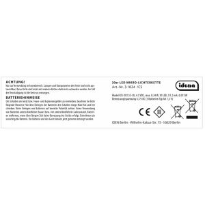 Produktbild für Lichterkette Idena 31824, Micro, Batteriebetrieb, für Innen