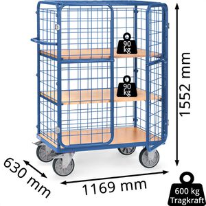 Produktbild für Etagenwagen Fetra Kastenwagen, 8481-3DE