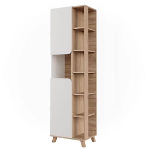 Badschrank Vicco Karen, 4 Füße, weiß / sonoma eiche