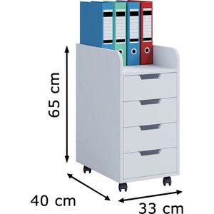 Produktbild für Rollcontainer VCM Konal Mini 913235, aus Holz, weiß