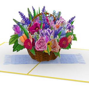 Produktbild für Grußkarten papercrush 3D Bunter Blumenkorb