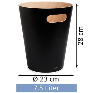 Produktbild für Papierkorb Umbra Woodrow Can, 082780-045, schwarz
