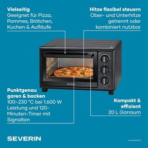 Produktbild für Minibackofen Severin TO 2078, bis 230°C