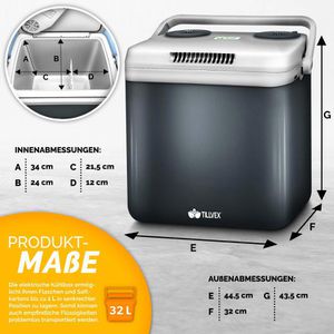 Produktbild für Kühlbox tillvex TVKB32-01, grau, 32 Liter