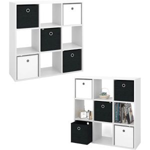 Produktbild für Bücherregal Vicco Hylda, weiß, mit 5 Faltboxen