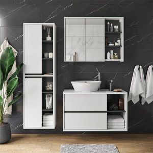 Produktbild für Badmöbel-Set Vicco Viola, weiß, 3-teilig