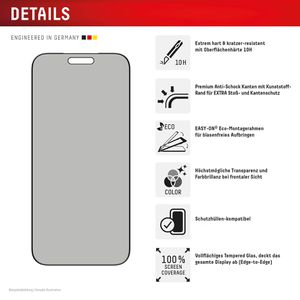 Produktbild für Displayschutzfolie Displex Privacy Glass, 10H
