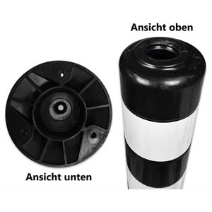 Produktbild für Absperrpfosten UvV Flex Ecoline 75, schwarz/weiß, Kunststoff