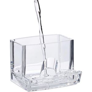 Produktbild für Wattestäbchenbehälter Relaxdays M, transparent, Bambusdeckel