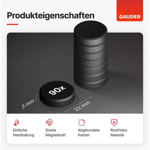 Produktbild für Magnete Gauder Ferrit, schwarz