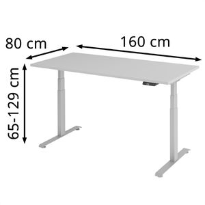 Produktbild für Schreibtisch Böttcher-AG Base Lite, lichtgrau / silber