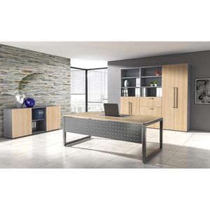 Produktbild für Schreibtisch Hammerbacher R-Serie, asteiche / silber