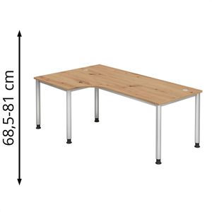 Schreibtisch Hammerbacher H-Serie, asteiche/silber