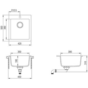 Produktbild für Spülbecken vidaXL 141672, Einzelbecken, schwarz