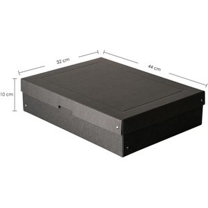 Falken Aufbewahrungsbox Pure Box Black, 14 Liter, mit Deckel, Pappe,  schwarz, A3, 32 x 44 x 10cm – Böttcher AG