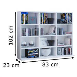 Produktbild für CD-Regal VCM Megosa Mini, 912416, weiß