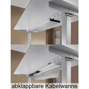 Produktbild für Schreibtisch Hammerbacher XDSM 16, weiß / silber
