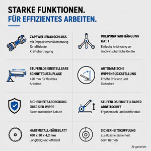 Produktbild für Wippsäge Güde GWS 700 ZR HM-2, Zapfwellenantrieb