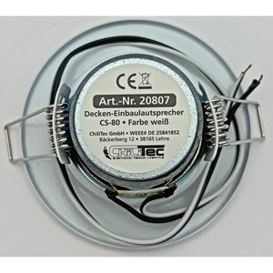 Produktbild für Einbaulautsprecher ChiliTec CT-8W, weiß, 3 W, 1-Weg