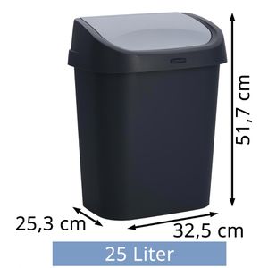 Produktbild für Mülleimer Curver Allibert Mistral Swing, anthrazit