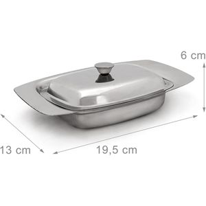 Produktbild für Butterdose Relaxdays 10019113, aus Edelstahl