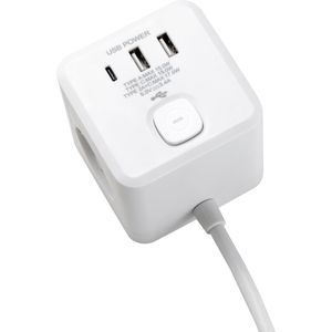 Produktbild für Steckdosenwürfel McPower 1300667, mit Schalter, weiß