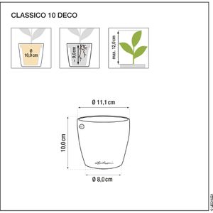 Produktbild für Übertopf Lechuza CLASSICO Color DECO 10, weiß, Ø 11 x 10 cm