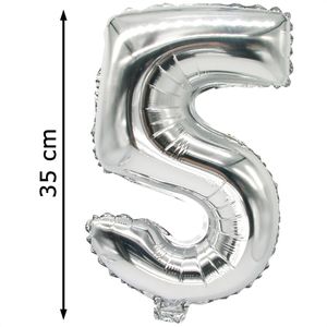 Produktbild für Luftballons Papstar 86835 Zahlenballon 5, silber