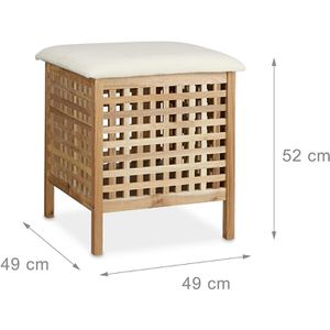 Produktbild für Wäschekorb Relaxdays Badhocker mit Sitzkissen