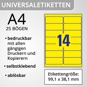 Produktbild für Universaletiketten Zweckform L7263Y-25, neon-gelb