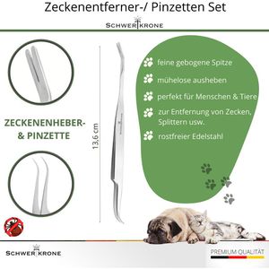 Produktbild für Zeckenzange Schwertkrone Zecken-Set 4-teilig