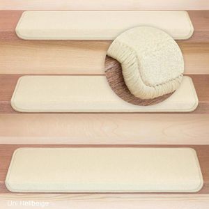 Produktbild für Stufenmatte Böttcher-AG Uni Velours, hellbeige, selbstklebend