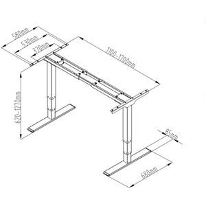 Produktbild für Schreibtischgestell Digitus DA-90435, silber, 4 Memoryspeicher