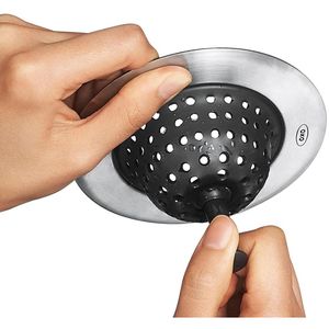 Produktbild für Abflusssieb OXO aus Silikon und Edelstahl, Ø 11 cm