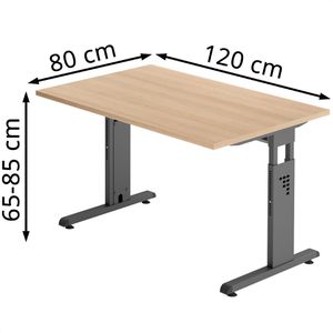 Produktbild für Schreibtisch Hammerbacher O-Serie, eiche / graphit