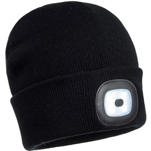 Produktbild für Wintermütze Portwest Beanie mit LED, B029, schwarz