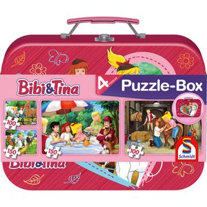 Schmidt-Spiele Puzzle 56509 BibiundTina Puzzle-Box, 2x 100 Teile und 2x 150 Teile, ab 6 Jahre
