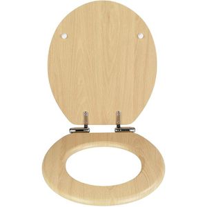 Produktbild für WC-Sitz Wenko Buche Natur 22979100, oval, aus Holz
