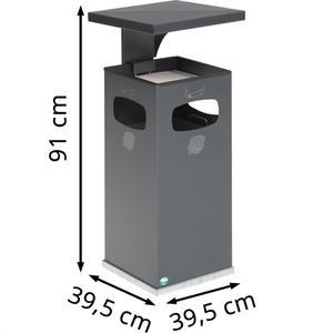 Produktbild für Aschenbecher VAR B32, 12194, antik-silber, Outdoor, mit Dach