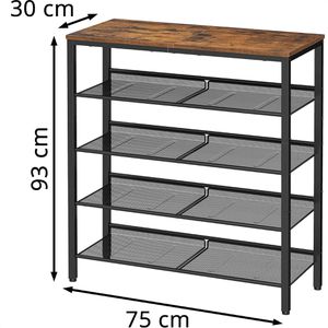 Produktbild für Schuhregal Vasagle LBS038B01, aus Metall